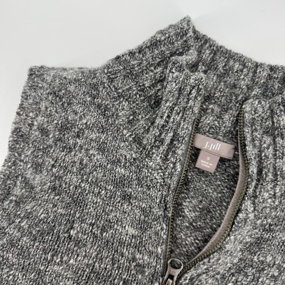J. Jill Jackets & Blazers - J Jill Wool Alpaca Blend Full Zip Vest Gray Small Quiet Luxury Cottage Cozy